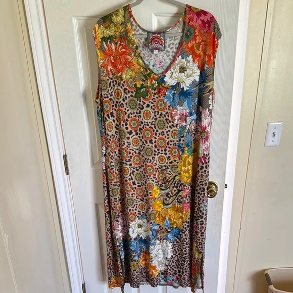 Floral Multicolor Johnny Was Sleeveless Dress - Picture 1 of 7
